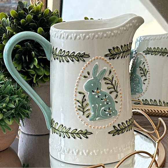 NEW! Vintage Inspired Shabby Chic Ceramic Floral Bunny Serving Plate - Picture 8 of 8